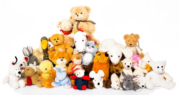 A pile of stuffed animals 